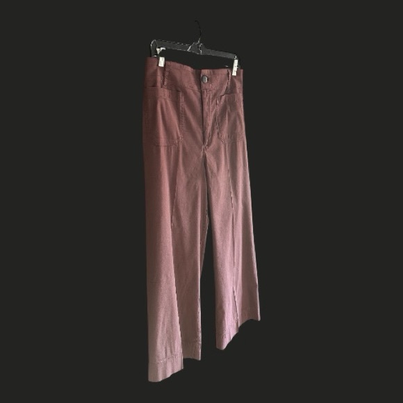 MAEVE ANTHROPOLOGIE The Colette Magic Fabric Crop Wide-Leg Pants Cocoa 31 - Picture 5 of 12